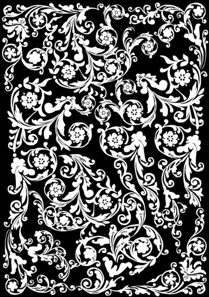 Фон с белыми цветочными завитками — стоковый вектор