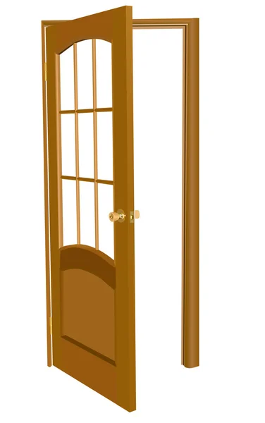 Иллюстрация деревянной двери — стоковый вектор