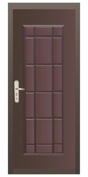 茶色の閉じたドアの図 — ストックベクタ