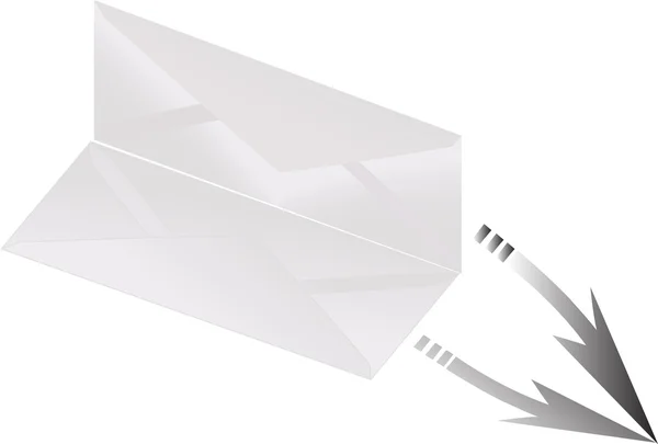 Enveloppe, flèche et réflexion grises — Image vectorielle