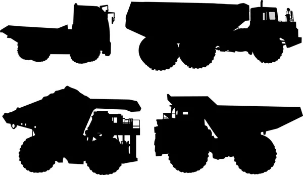 Коллекция силуэтов грузовиков — стоковый вектор