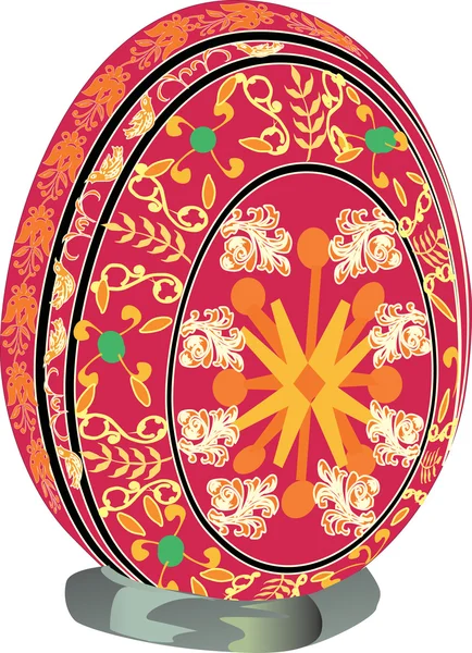 Huevo rojo con diseño — Vector de stock
