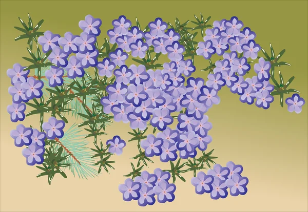 Ilustração de ramo de flor azul — Vetor de Stock