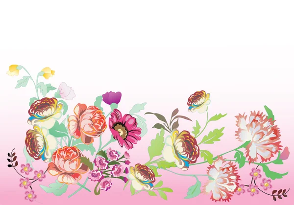 Различные цветочные узоры на розовый — стоковый вектор