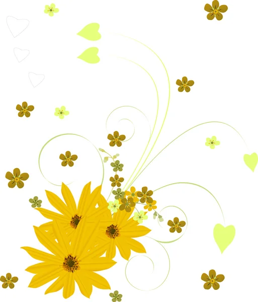 Bright yellow flower bouquet — Stock Vector