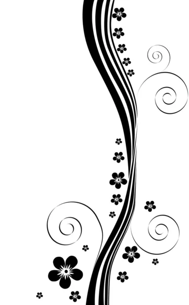 Абстрактний чорний квітковий візерунок — стоковий вектор