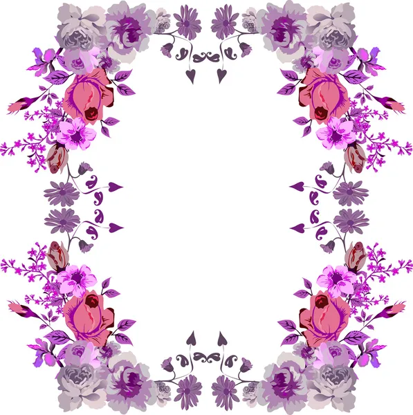Rose rose cadre — Image vectorielle