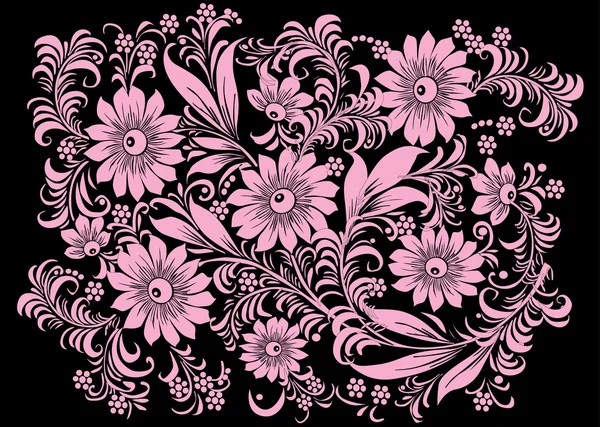 Fünf hellrosa Blüten — Stockvektor