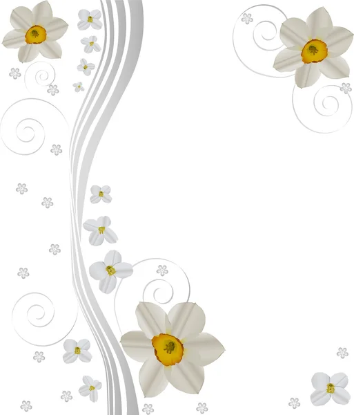 抽象花卉设计与水仙 — 图库矢量图片
