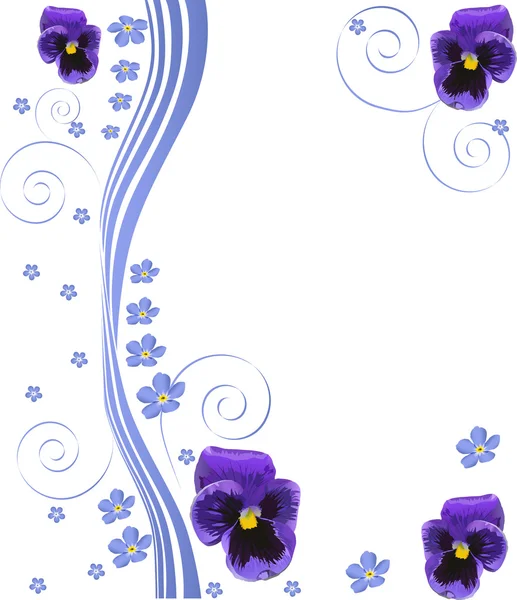 Abstraktes blaues Blumenmuster — Stockvektor