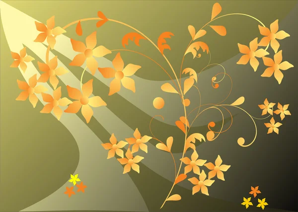 黄色の花を分岐図 — ストックベクタ