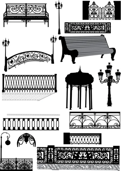 Fences and lamps — Stock Vector