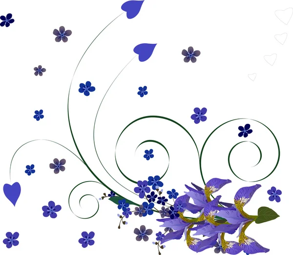 Floral bakgrund med iris — Stock vektor