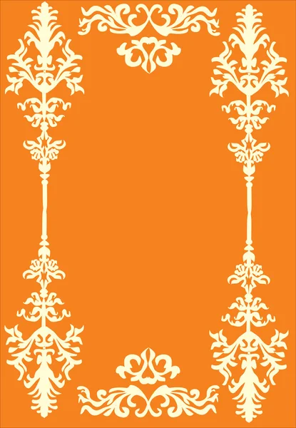 Ljus ram på orange bakgrund — Stock vektor