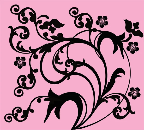 Solo rizo negro en rosa — Archivo Imágenes Vectoriales