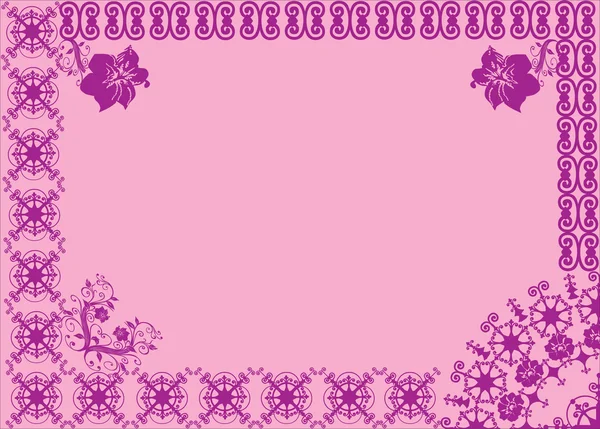 Cornice asimmetrica viola su rosa — Vettoriale Stock