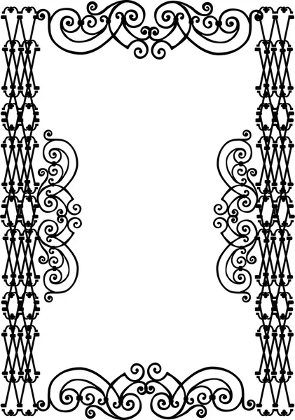 Marco negro rizado decorado — Archivo Imágenes Vectoriales