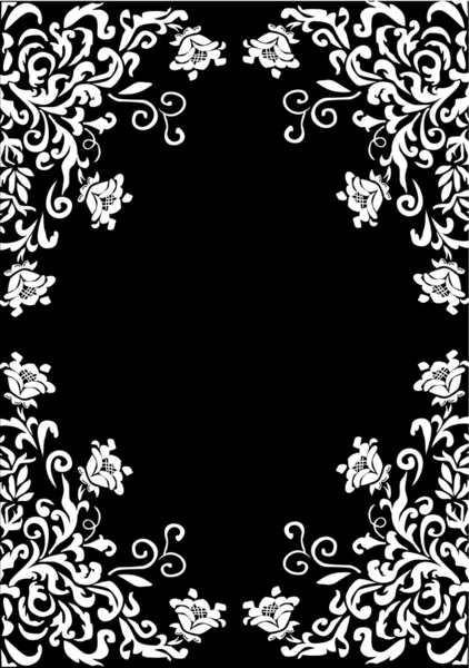 Simple cadre floral blanc — Image vectorielle