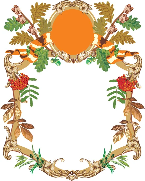 Marco decorado con hojas de roble — Archivo Imágenes Vectoriales