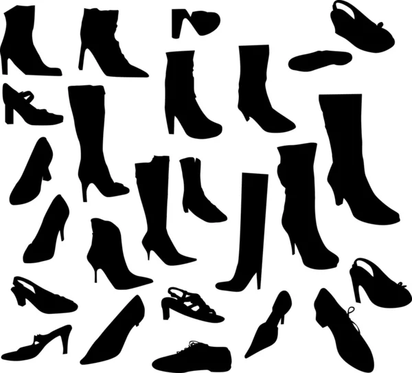 Vingt-cinq chaussures — Image vectorielle