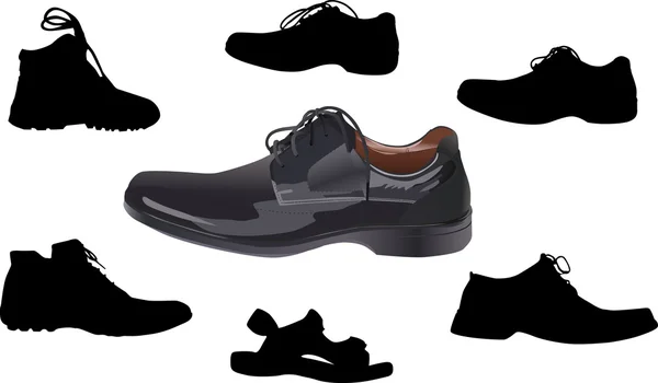Homem sapatos coleção — Vetor de Stock