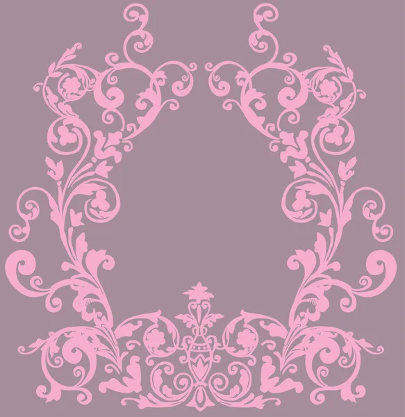 Moldura rosa no fundo lilás — Vetor de Stock