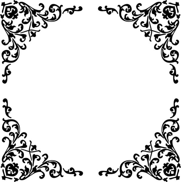 Cadre noir à quatre coins — Image vectorielle