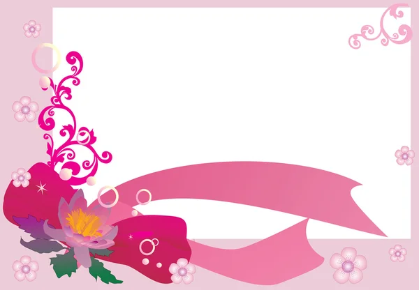 Розовая рамка с луком — стоковый вектор