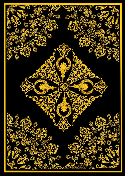 Вертикально-жовта прикраса на чорному — стоковий вектор