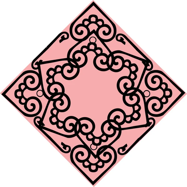 単純な抽象的なピンクのパターンで黒 — ストックベクタ
