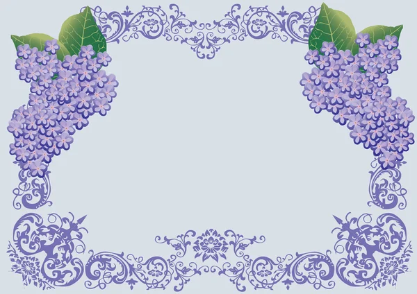 Кадр пурпурні та сині квіти — стоковий вектор