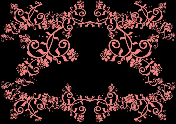 ピンクと黒の工場の単純な飾り — ストックベクタ