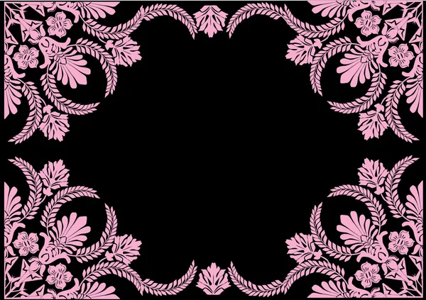 Breiter Rahmen rosa Farbe auf schwarz — Stockvektor