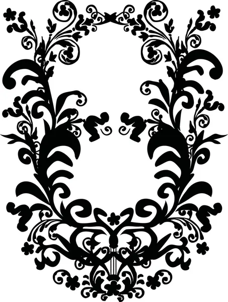 黒のシンプルな対称の装飾 — ストックベクタ