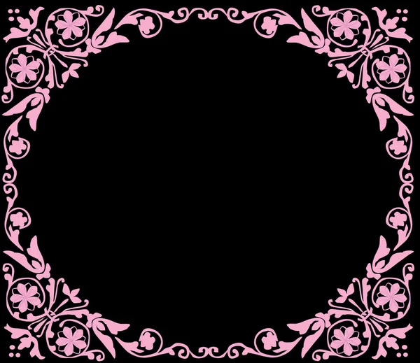Marco de flor rosa cuadrado — Vector de stock