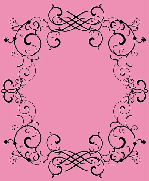 Черный на розовой куллированной рамке — стоковый вектор