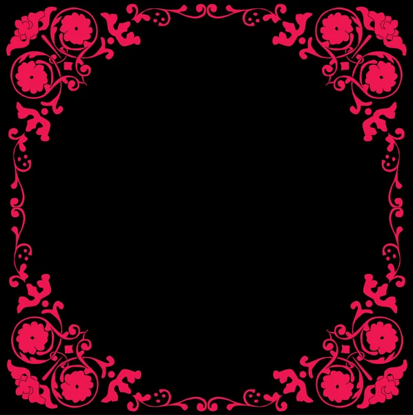 Cuadrado rojo sobre marco negro — Archivo Imágenes Vectoriales