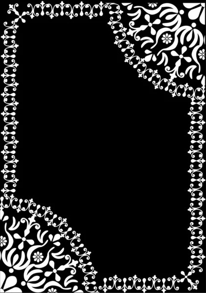 Simple bouclé blanc sur cadre noir — Image vectorielle