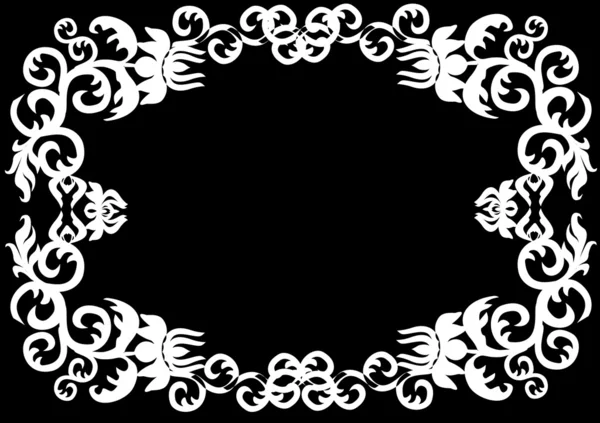 Weißer horizontaler floraler Rahmen — Stockvektor