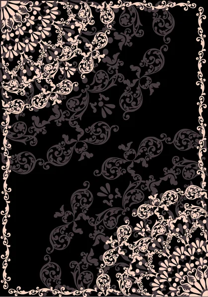 Cadre de couleur beige sur noir — Image vectorielle