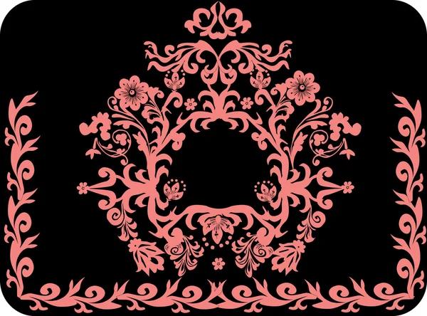 Symmetrisk rosa mønster av bladverk – stockvektor