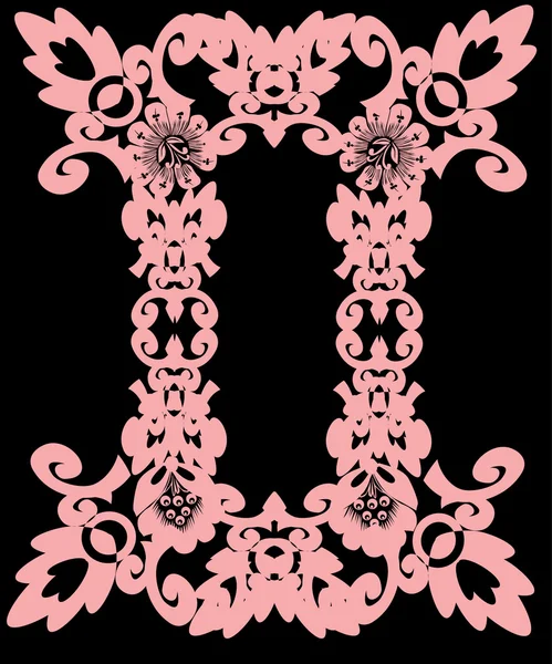 Pink vertical floral design — Stock Vector