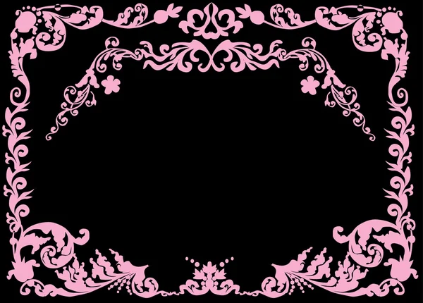 Curls of pink frame — Stock Vector