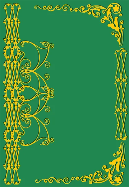 Rizo marco amarillo sobre verde — Archivo Imágenes Vectoriales