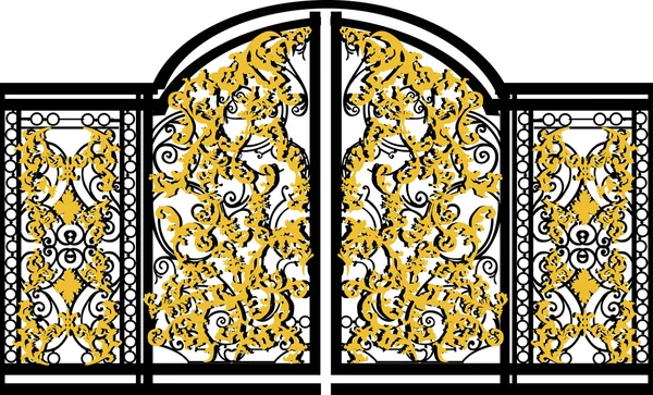 Black and gold gate — Stock Vector
