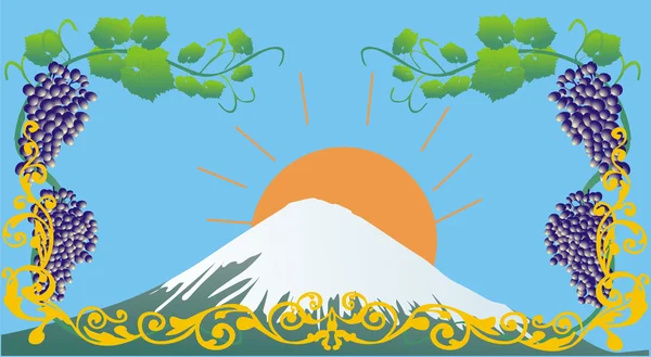 Raisins, montagne et soleil — Image vectorielle