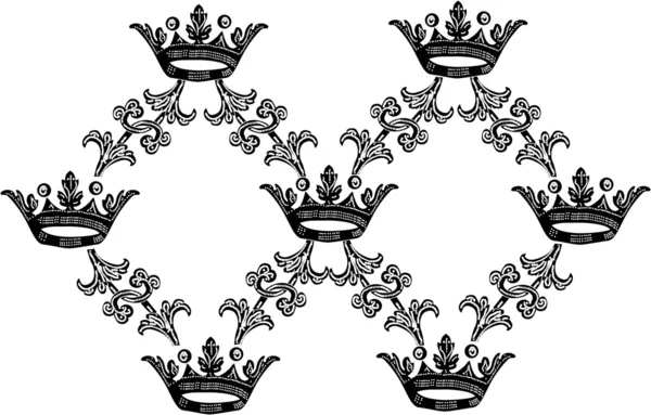 Diseño negro con coronas — Archivo Imágenes Vectoriales