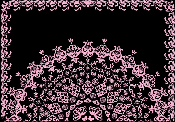 Wide symmetric pink frame — Stock Vector