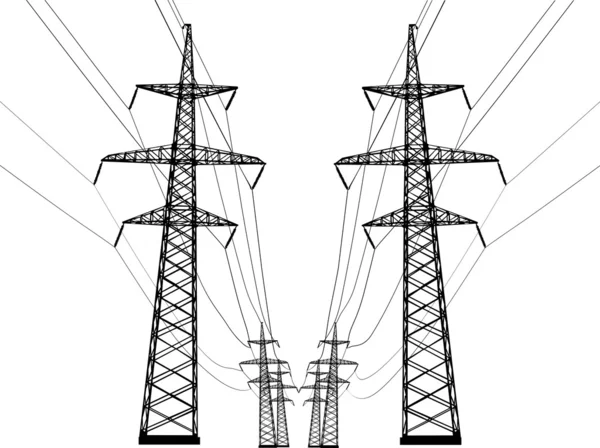 隔离的高电压线路 — 图库矢量图片