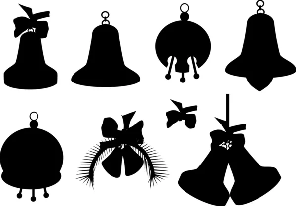 Colección de siluetas de campana — Vector de stock